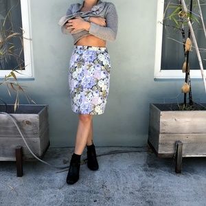 Ann Taylor Made in France Floral Pencil Skirt